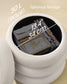 SONGMICS Round Storage Ottoman with Removable Lid Velvet Cappuccino – Cream White