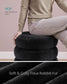 SONGMICS Round Storage Ottoman with Removable Lid Plush Fabric Black