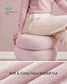 SONGMICS Round Storage Ottoman with Removable Lid Plush Fabric Pink