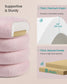 SONGMICS Round Storage Ottoman with Removable Lid Plush Fabric Pink