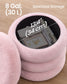 SONGMICS Round Storage Ottoman with Removable Lid Plush Fabric Pink