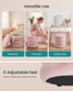 SONGMICS Round Storage Ottoman with Removable Lid Plush Fabric Pink