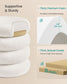 SONGMICS Round Storage Ottoman with Removable Lid Plush Fabric White