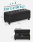 SONGMICS Storage Ottoman, 46.5 Inches Long Bed End Stool, Solid Wood Legs Buttons Decoration | ULOM071B01