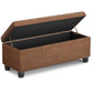 SONGMICS Storage Ottoman, 46.5 Inches Long Bed End Stool, Solid Wood Legs Buttons Decoration | ULOM071K01