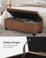 SONGMICS Storage Ottoman, 46.5 Inches Long Bed End Stool, Solid Wood Legs Buttons Decoration | ULOM071K01