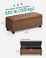 SONGMICS Storage Ottoman, 46.5 Inches Long Bed End Stool, Solid Wood Legs Buttons Decoration | ULOM071K01