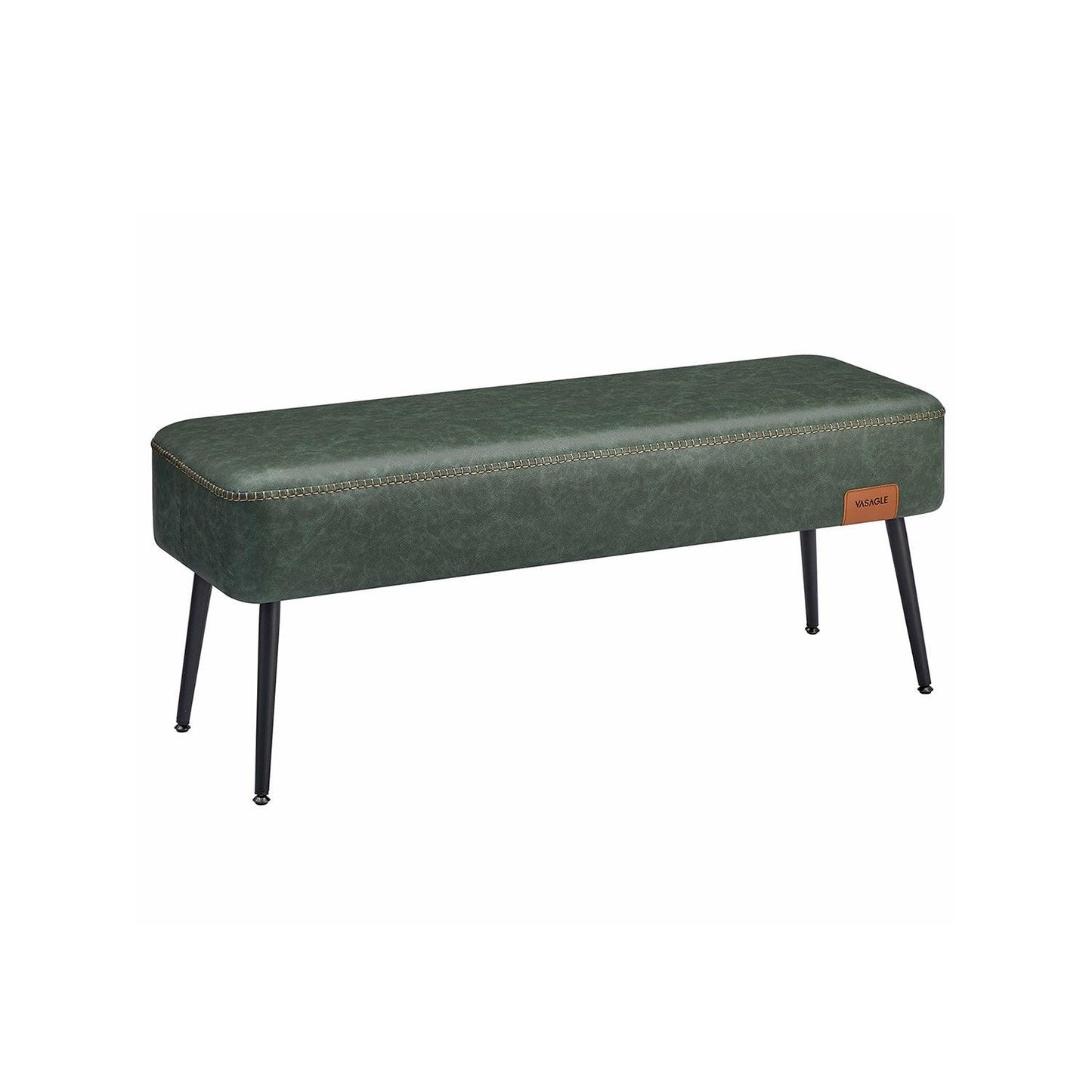 EKHO Collection - Ottoman Bench with Steel Legs Forest Green