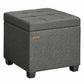 SONGMICS Linen Storage Ottoman with Lid – Slate Gray