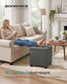 SONGMICS Linen Storage Ottoman with Lid – Slate Gray