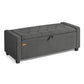 SONGMICS Linen Storage Ottoman Bench – Slate Gray