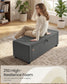 SONGMICS Linen Storage Ottoman Bench – Slate Gray