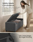 SONGMICS Linen Storage Ottoman Bench – Slate Gray