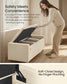 SONGMICS Linen Storage Ottoman Bench – Summer Sand