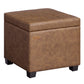 SONGMICS Square Storage Ottoman with Hinged Lid – Coffee Brown