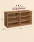 VASAGLE Liry Shoe Bench, 6-Compartment, 11.6 X 39.4 X 19.7 Inches, Honey Brown