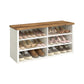 VASAGLE Liry Shoe Storage Bench Without Removable Cushion – Rustic White, Honey Brown