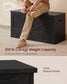 VASAGLE Farmhouse Storage Bench with Fabric Drawers – Ebony Black