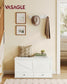 VASAGLE Farmhouse Storage Bench with Fabric Drawers – Cloud White