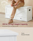 VASAGLE Farmhouse Storage Bench with Fabric Drawers – Cloud White