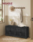 VASAGLE Shoe Storage Bench with Cushioned Seat, Doors and Adjustable Shelves – Charcoal Gray, Ink Black