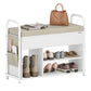 VASAGLE Shoe Bench, Shoe Rack, Entryway Furniture – Cloud White, Cuppuccino Beige