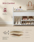 VASAGLE Shoe Bench, Shoe Rack, Entryway Furniture – Cloud White, Cuppuccino Beige