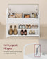 VASAGLE Shoe Bench, Shoe Rack, Entryway Furniture – Cloud White, Cuppuccino Beige