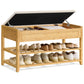 SONGMICS Storage Bench, Bamboo Shoe Rack, Entryway Furniture, 39.4 Inches Wide | ULSB059YL01