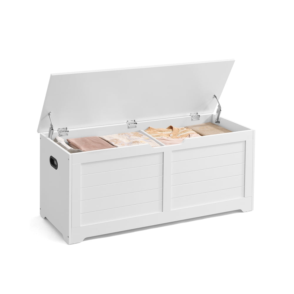 VASAGLE Storage Chest with 2 Safety Hinges – Cloud White