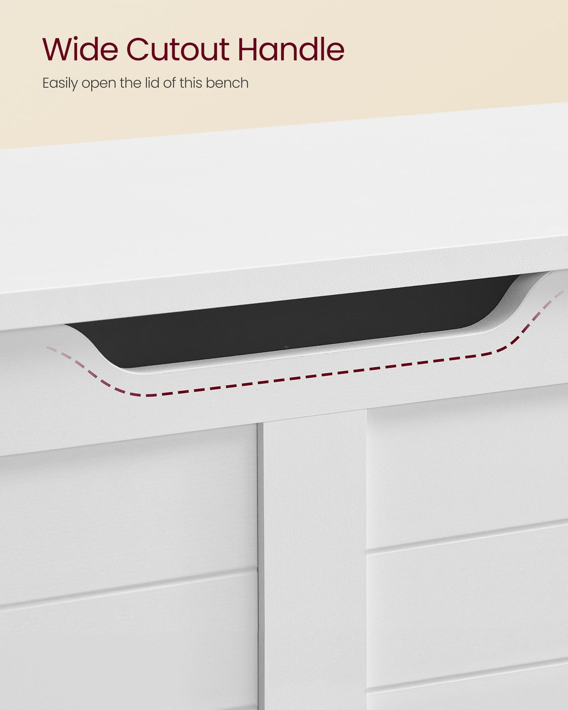 VASAGLE Storage Chest with 2 Safety Hinges – Cloud White