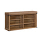 VASAGLE Liry Shoe Storage Bench with Removable Cushion – Honey Brown