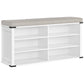 VASAGLE Shoe Storage Bench with Removable Cushion and Shelves – Cloud White
