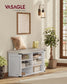 VASAGLE Shoe Storage Bench with Removable Cushion and Shelves – Cloud White