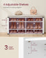 VASAGLE Shoe Storage Bench with Removable Cushion and Shelves – Cloud White
