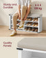 VASAGLE Shoe Storage Bench with Removable Cushion and Shelves – Cloud White