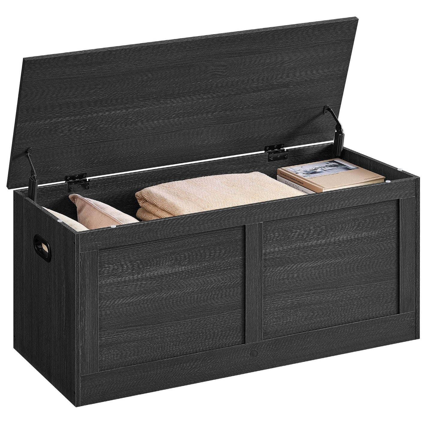 VASAGLE Charcoal Gray Storage Chest Shoe Bench with Safety Hinges
