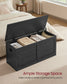 VASAGLE Charcoal Gray Storage Chest Shoe Bench with Safety Hinges