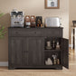 VASAGLE Three Door Sideboard with Two Drawers and Shelves – Taupe Brown
