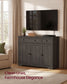 VASAGLE Three Door Sideboard with Two Drawers and Shelves – Taupe Brown