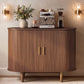 VASAGLE Mid Century Buffet Cabinet with Adjustable Shelves – Walnut