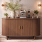 VASAGLE Mid Century Modern Sideboard with Adjustable Shelves – Walnut