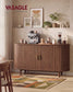 VASAGLE Mid Century Modern Sideboard with Adjustable Shelves – Walnut