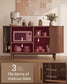VASAGLE Mid Century Modern Sideboard with Adjustable Shelves – Walnut