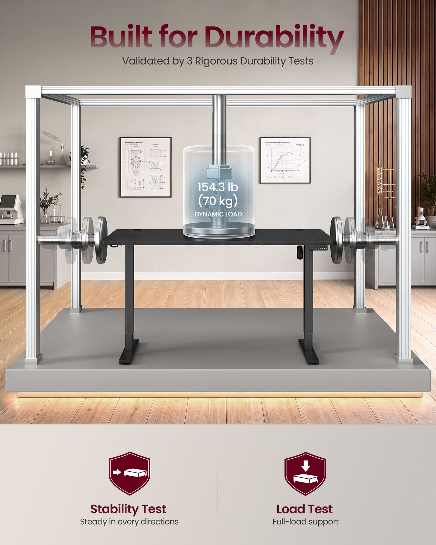 VASAGLE Standing Desk, 55X28 Inch Electric Adjustable Desk – Ink Black