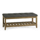 SONGMICS Storage Ottoman, Solid Wood Frame, 15.7 X 42.9 X 17.7 Inches, Slate Gray