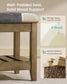 SONGMICS Storage Ottoman, Solid Wood Frame, 15.7 X 42.9 X 17.7 Inches, Slate Gray