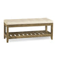 SONGMICS Storage Ottoman, Solid Wood Frame, 15.7 X 42.9 X 17.7 Inches, Summer Sand