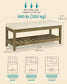 SONGMICS Storage Ottoman, Solid Wood Frame, 15.7 X 42.9 X 17.7 Inches, Summer Sand