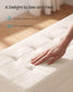 SONGMICS PU Leather Folding Storage Ottoman Bench with Padded Seat – Light Warm White